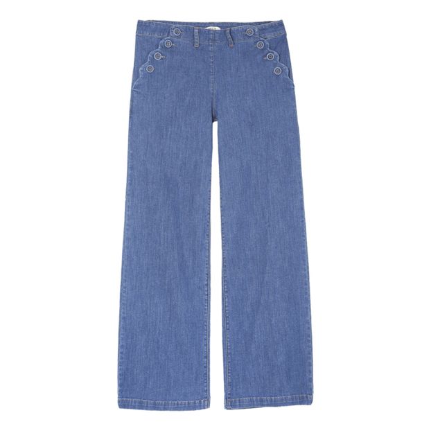 Pantalón vaquero con puente de algodón orgánico - Colección Mujer --product