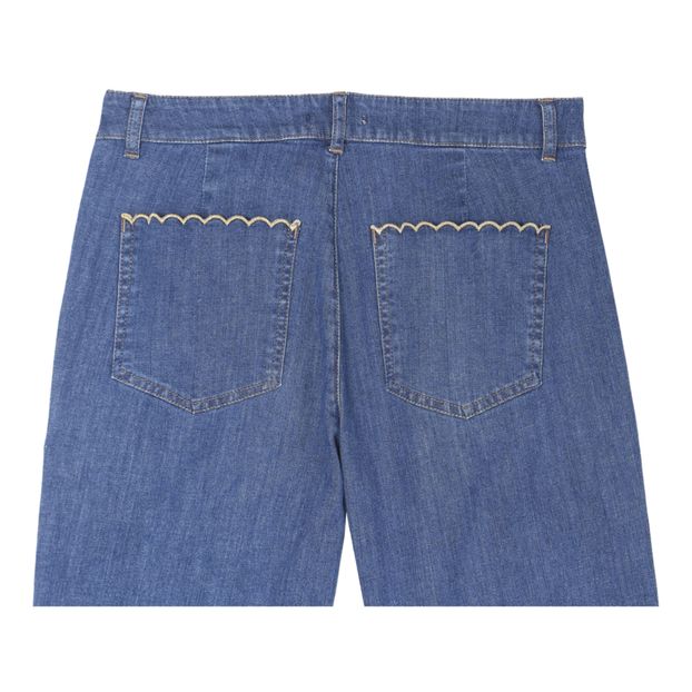 Pantalón vaquero con puente de algodón orgánico - Colección Mujer --product