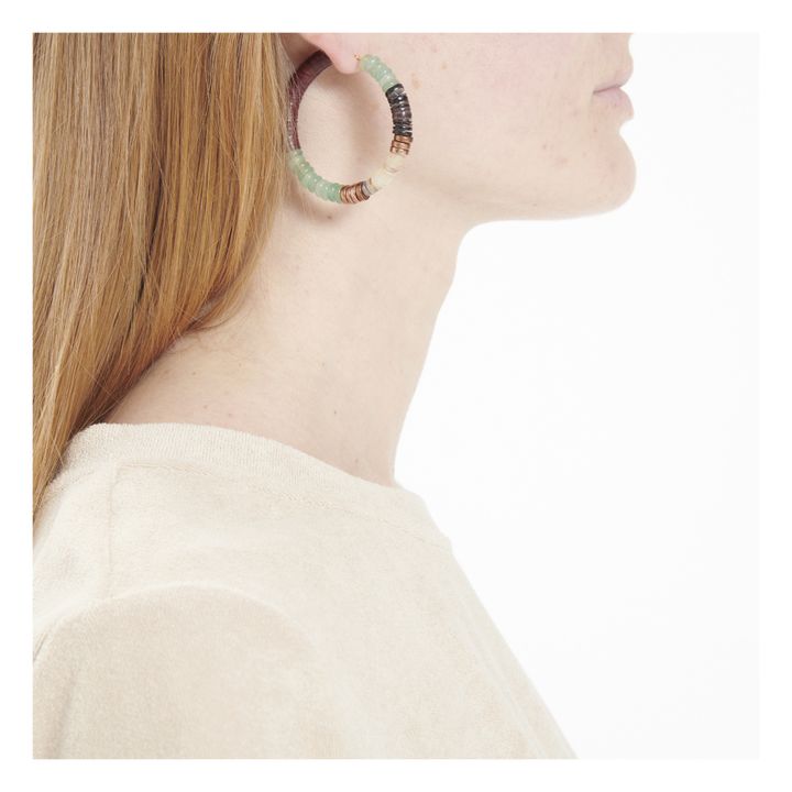 Boucles d'Oreilles Coquillage Précieux Vert- Image produit n°1