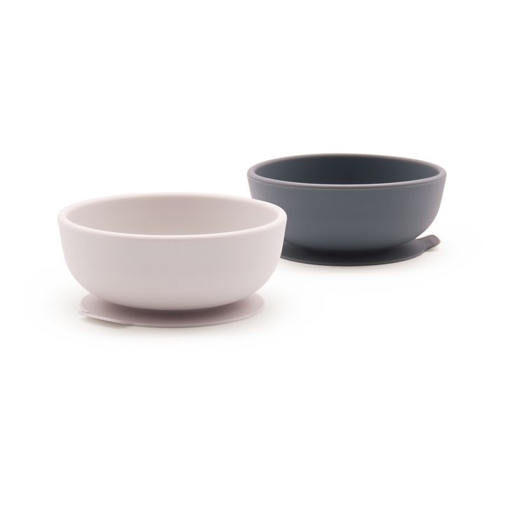 Bol ventouse en silicone - Set de 2 Gris- Image produit n°0
