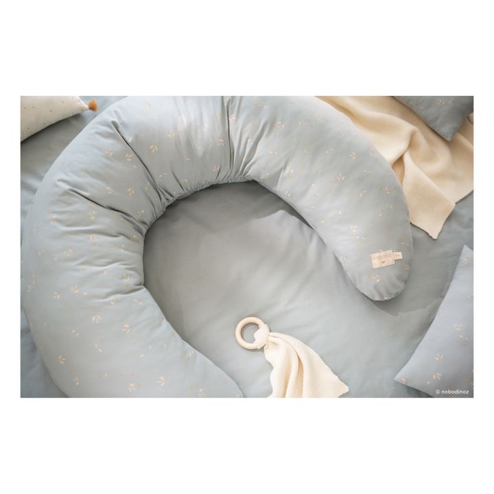 Cuscino da allattamento, modello: Luna Willow, in cotone bio | Azzurro fiordaliso- Immagine del prodotto n°4