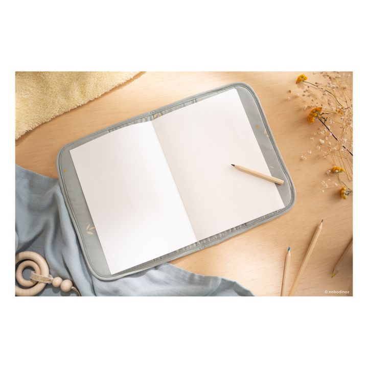 Funda para cartilla de salud Poema de algodón orgánico | Azul Pálido- Imagen del producto n°3