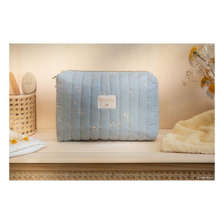 Trousse de toilette Travel Willow en coton bio Bleu pâle- Image produit n°3