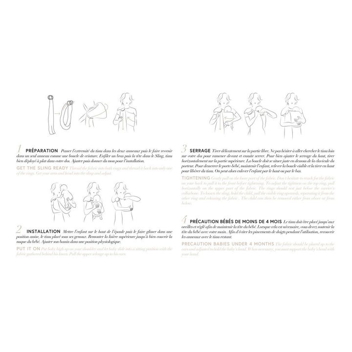 Echarpe de portage en coton bio | Blanc- Image produit n°7