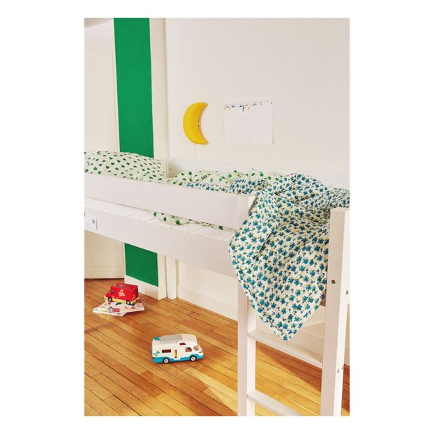 Blue Retro Flower Reversible Quilted Blanket-product