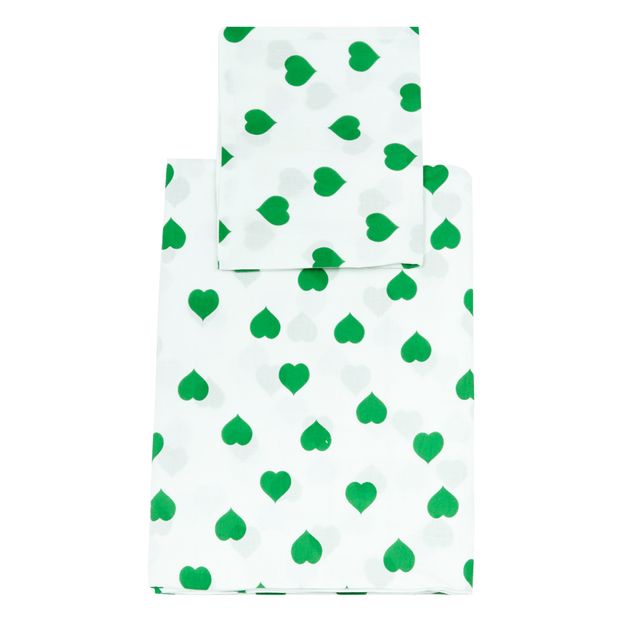 Green Heart Cotton Bed Set-product