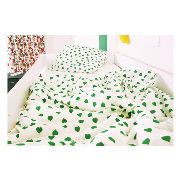 Green Heart Cotton Bed Set-product