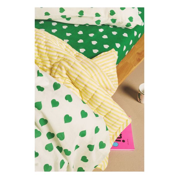 Green Heart Cotton Bed Set-product