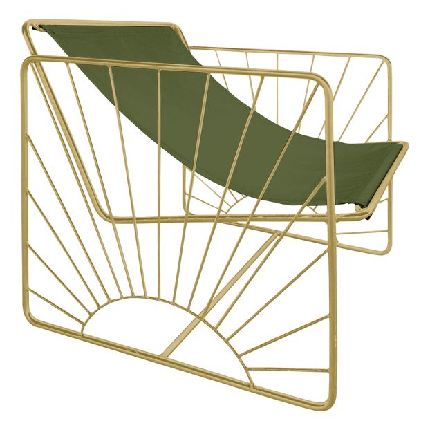 Fauteuil Eldorado en toile, structure soleil doré-product