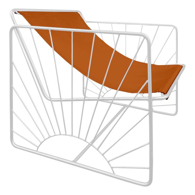 Fauteuil Eldorado en toile, structure soleil blanc-product