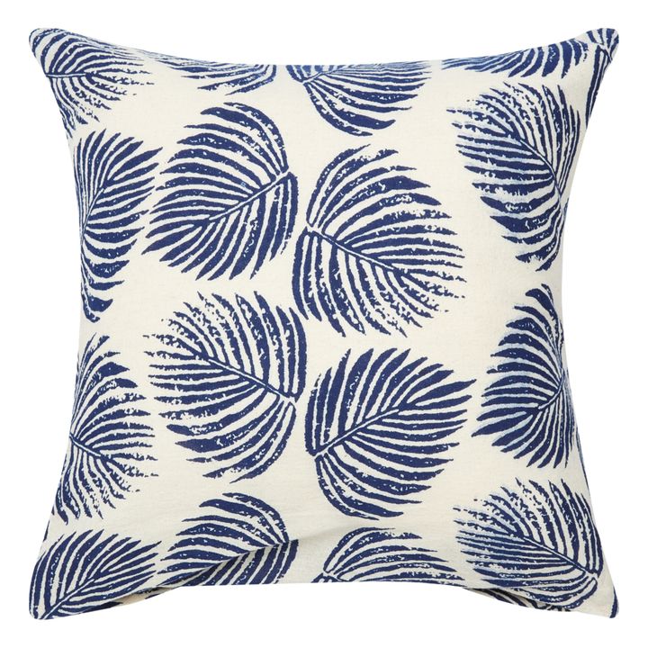 Coussin Feuillage indigo | Bleu indigo- Image produit n°0