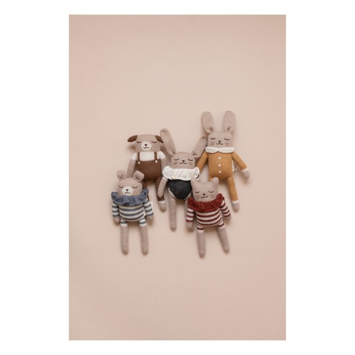 Doudou Ourson barboteuse rayée | Bleu- Image produit n°2