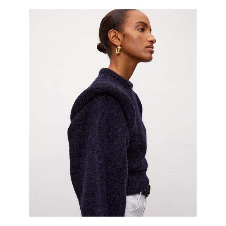 Maglione Blakey con spalline alpaca e merino Blu marino- Immagine del prodotto n°2