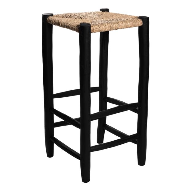 Tabouret de bar en bois peint et palme-product