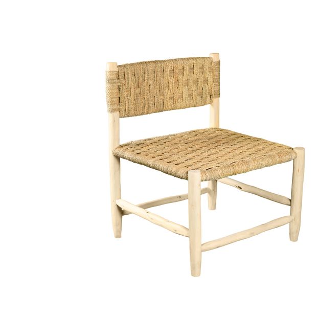 Fauteuil en bois brut et palme-product