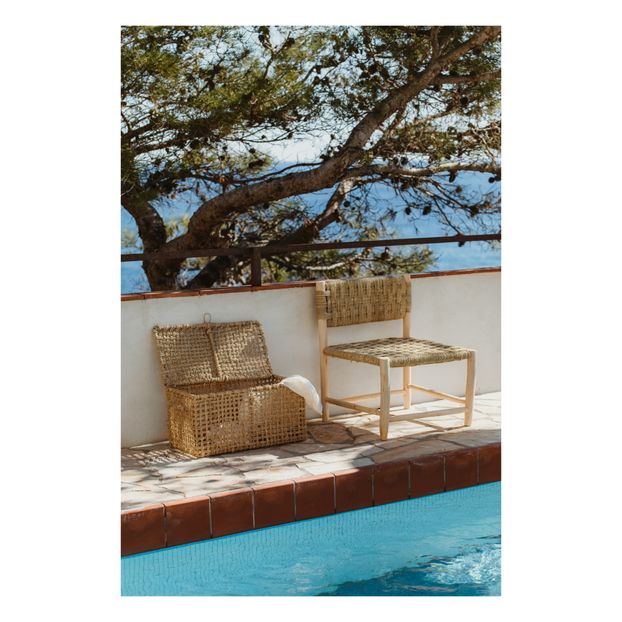 Fauteuil en bois brut et palme-product