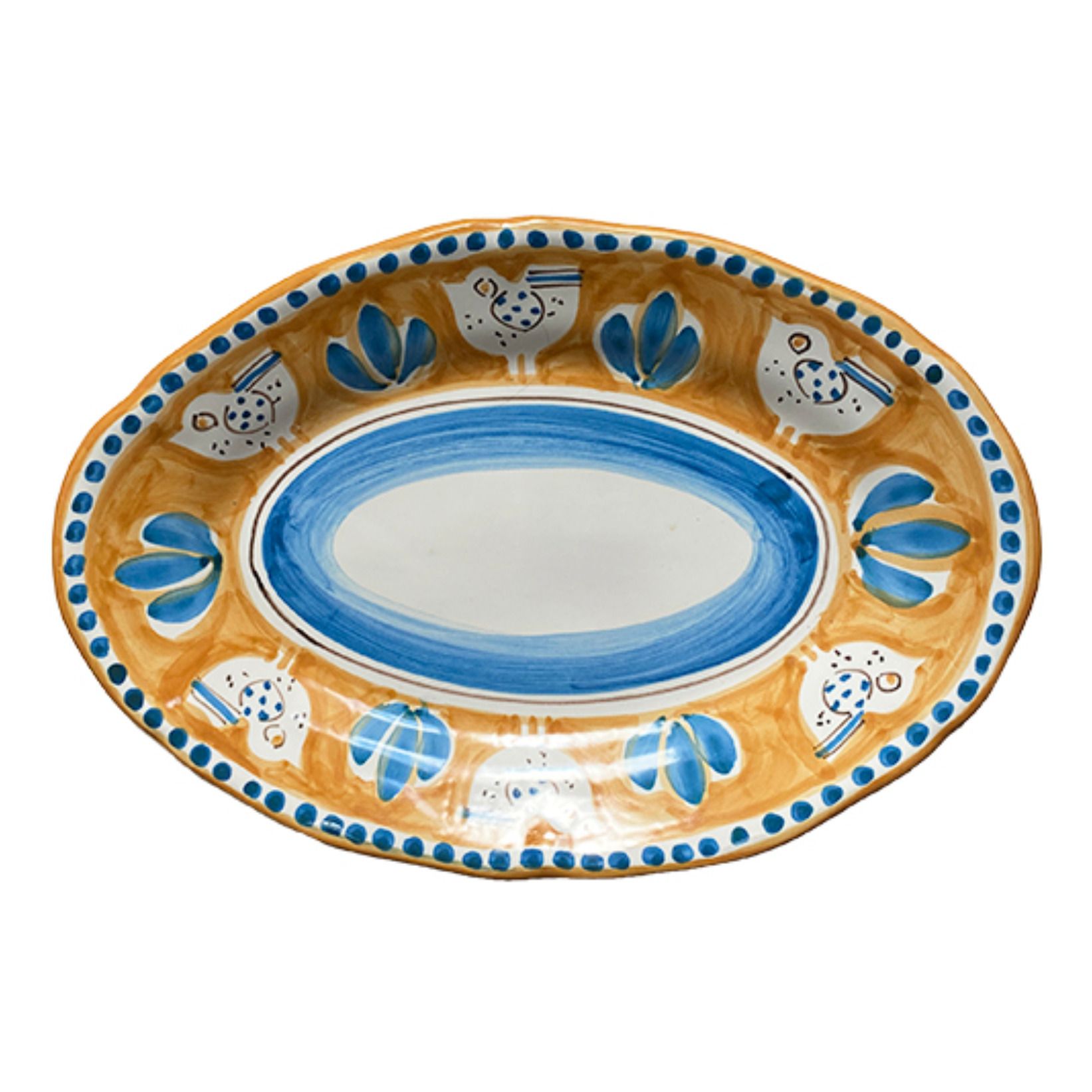 Plato ovalado Gallina - 35 cm Naranja- Imagen del producto n°0