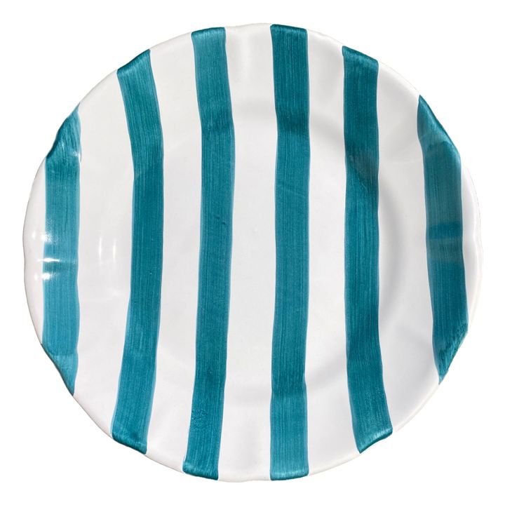 Assiette rayures - 20 cm | Vert- Image produit n°0