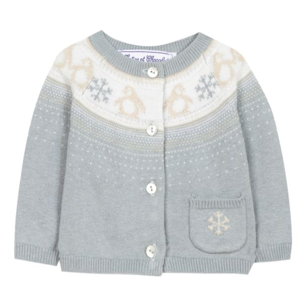 Cardigan Coton, Soie et Cachemire Jacquard-product
