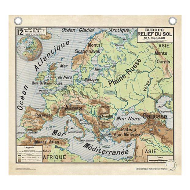 Europe Topographic Map - Vidal Lablache-product