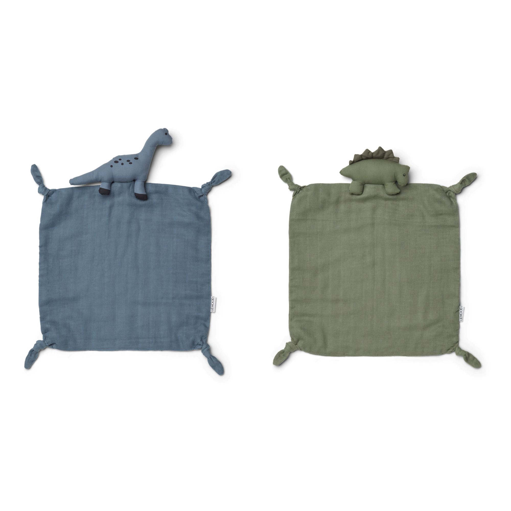 Doudou Agnete en coton bio - Set de 2 | Bleu- Image produit n°0