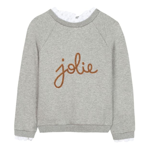 Sweat Brodé Col Dentelle-product