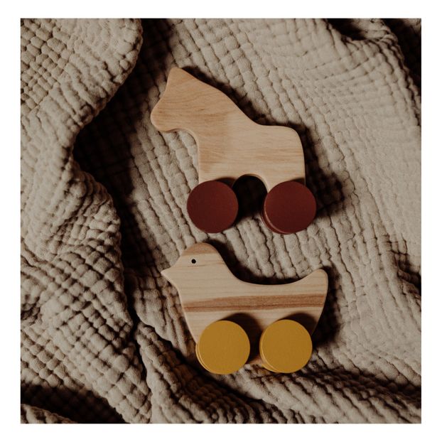 Pferd und Vogel aus Holz zum Schieben-product