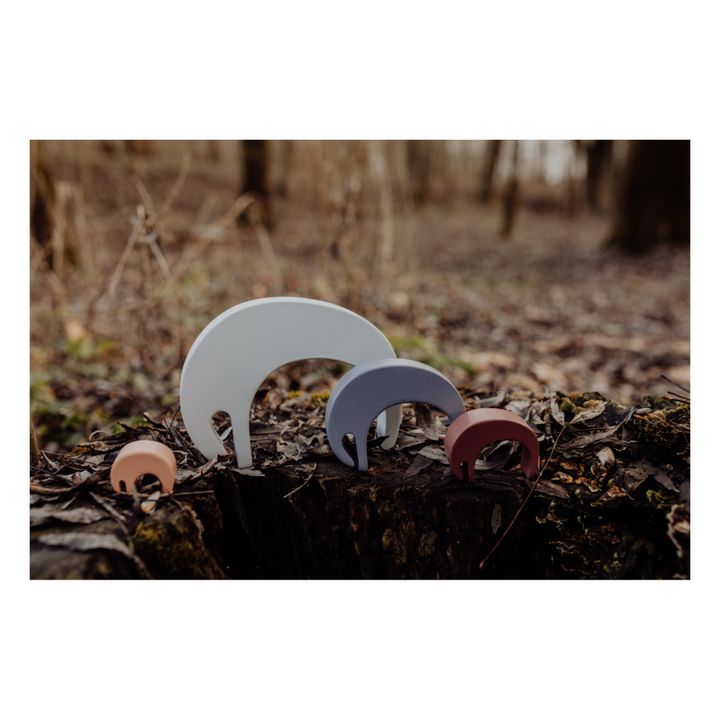 Eléphant à empiler en bois | Bleu- Image produit n°3