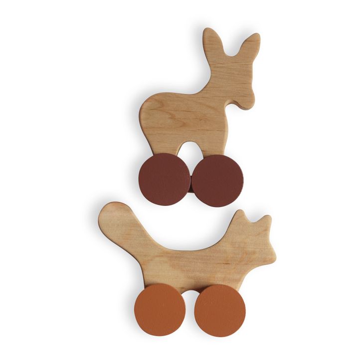 Fuchs und Reh aus Holz zum Schieben- Produktbild Nr. 0