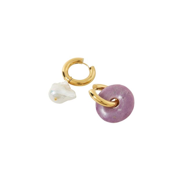 Pendientes Desparejados Dónut y perlas-product