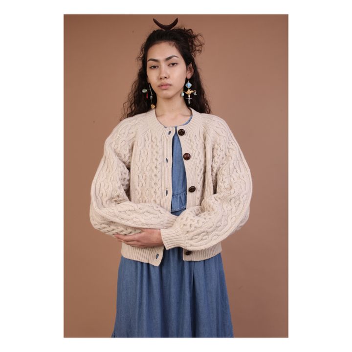 Cardigan Quince Laine Eco RWS | Ecru- Image produit n°1