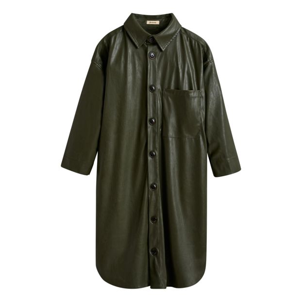Arrow Vegan Leather Shirt Dress-product