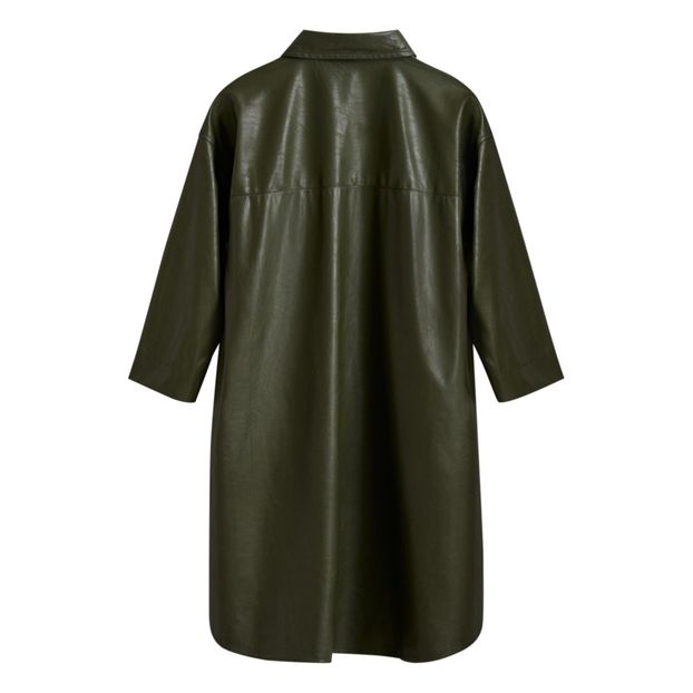 Arrow Vegan Leather Shirt Dress-product