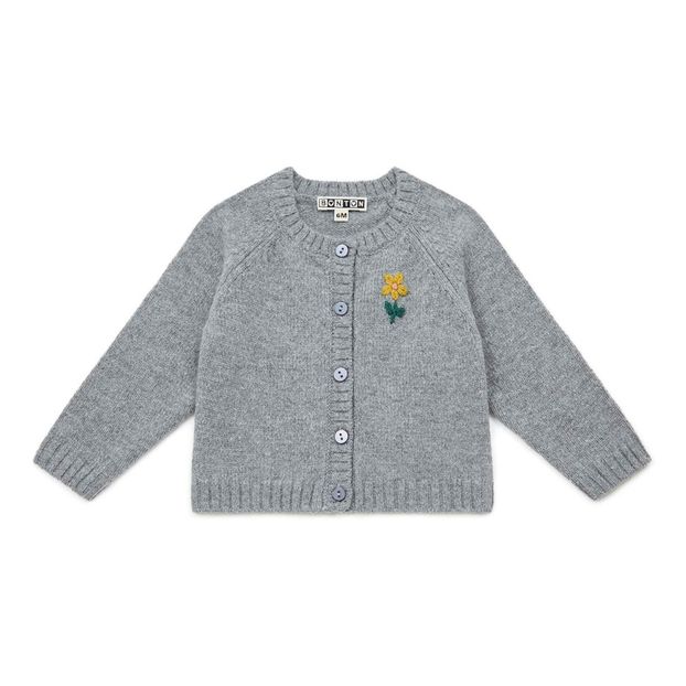 Merino and Embroidered Cotton Cardigan-product