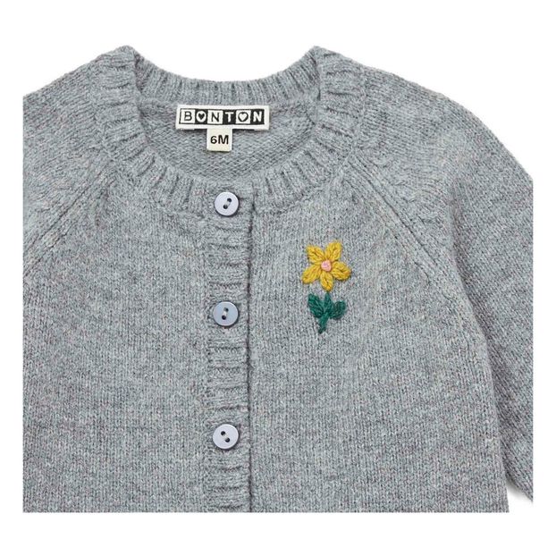 Merino and Embroidered Cotton Cardigan-product
