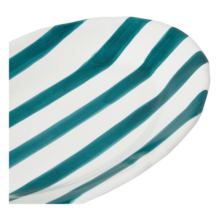 Striped Oval Dish - 35cm | Green- Product image n°2