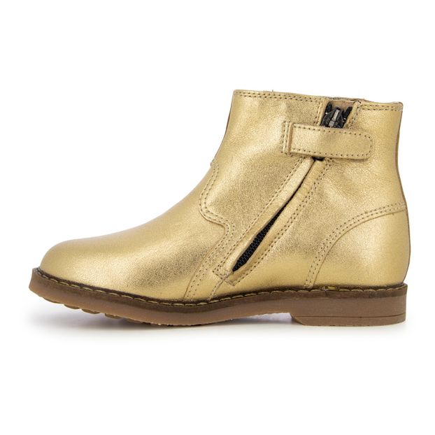 Trip Jod Zip-Up Metallic Leather Boots-product