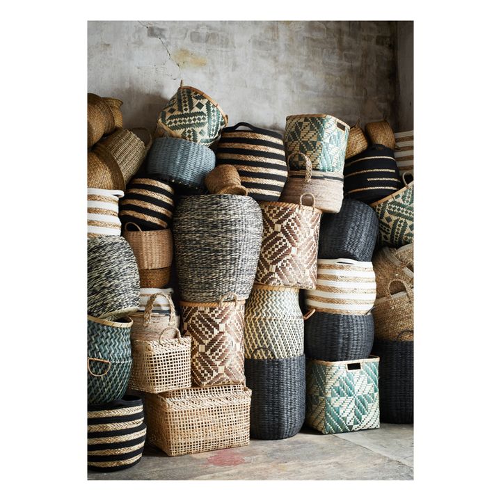 Panière de rangement en bambou - Set de 2 | Marron- Image produit n°2