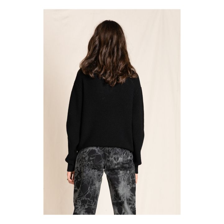 Pull Laine Merinos Sasha | Noir- Image produit n°6