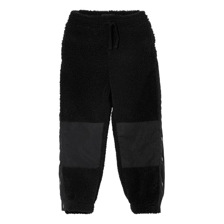 Pantalón jogger Sherpa bimaterial Connie | Negro- Imagen del producto n°0
