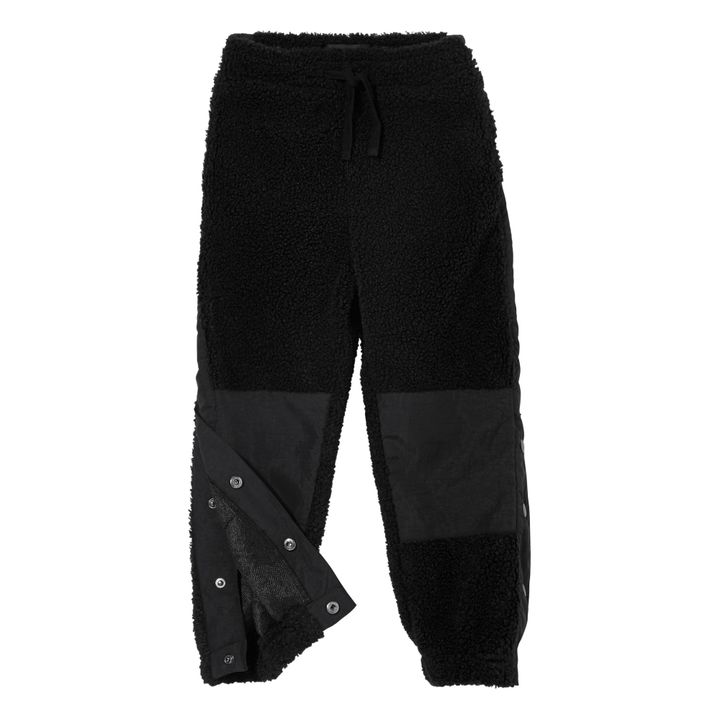 Pantalón jogger Sherpa bimaterial Connie | Negro- Imagen del producto n°4
