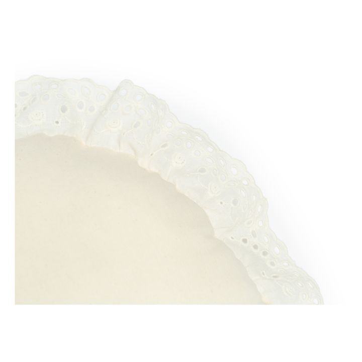 Coussin rond Vera en coton bio | Naturel- Image produit n°2