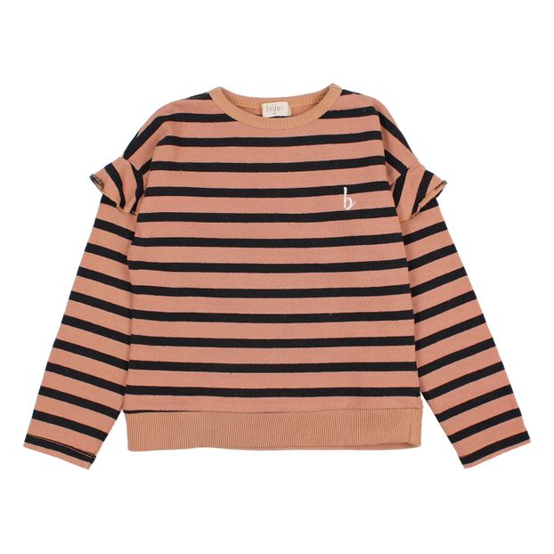 Sudadera de algodón orgánico con rayas y volantes-product