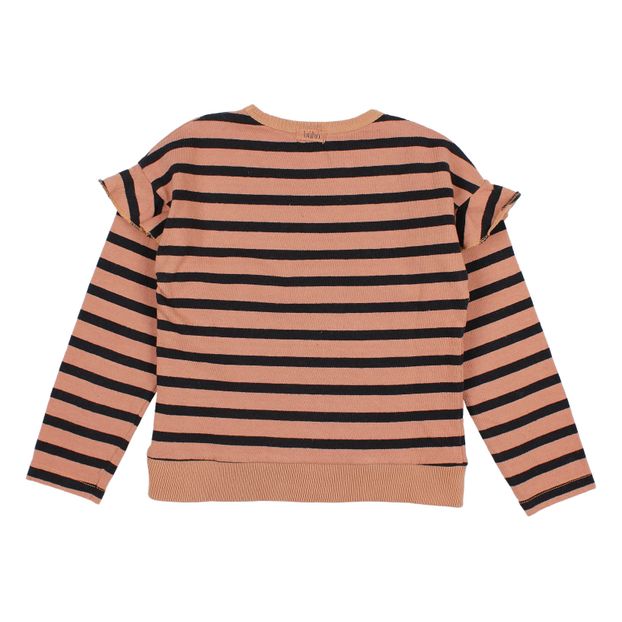 Sudadera de algodón orgánico con rayas y volantes-product