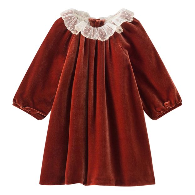 Robe Velours de Soie Col Dentelle Flavili-product