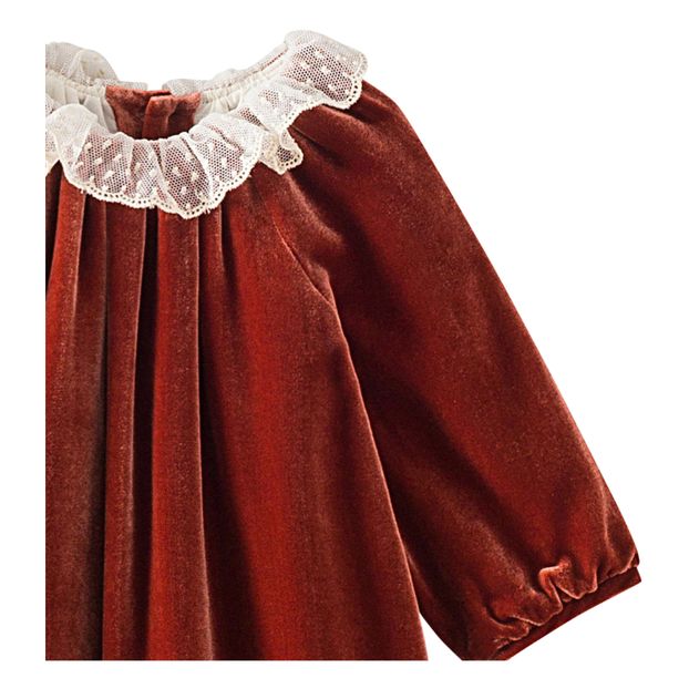 Robe Velours de Soie Col Dentelle Flavili-product