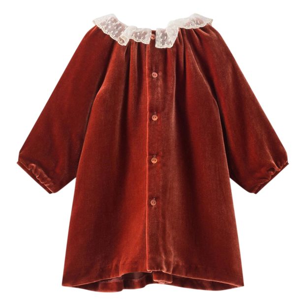 Robe Velours de Soie Col Dentelle Flavili-product