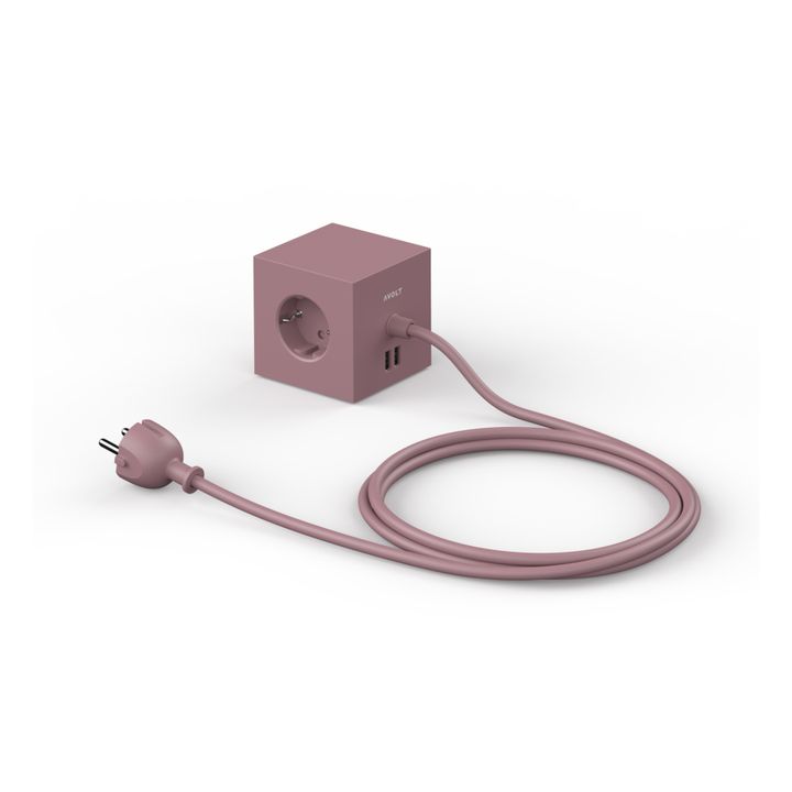 Rallonge Square 1 avec prise USB | Rouille- Image produit n°0