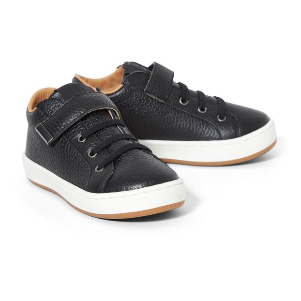 Leder Sneakers mit elastischen Schnüren -product