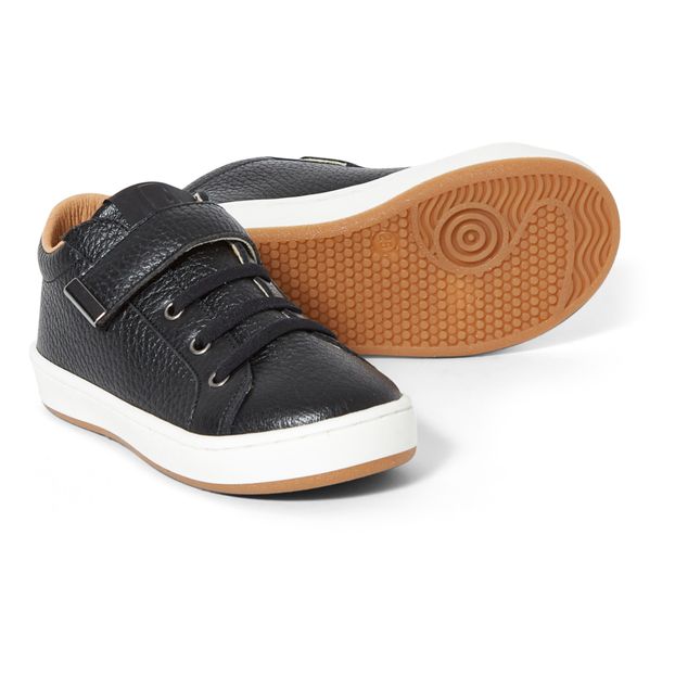 Leder Sneakers mit elastischen Schnüren -product